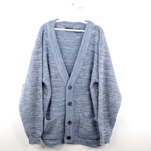 Vintage 90s Streetwear Knit Cardigan Sweater Blue